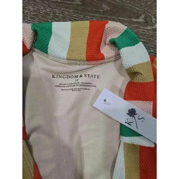 Kingdom & State multi Stripe One piece suit size 1X - Picture 4 of 5